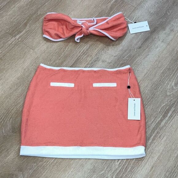 Lovers + Friends Kalitta Top and Mini Skirt Outfit Terrycloth Set Women’s Medium - Picture 8 of 8